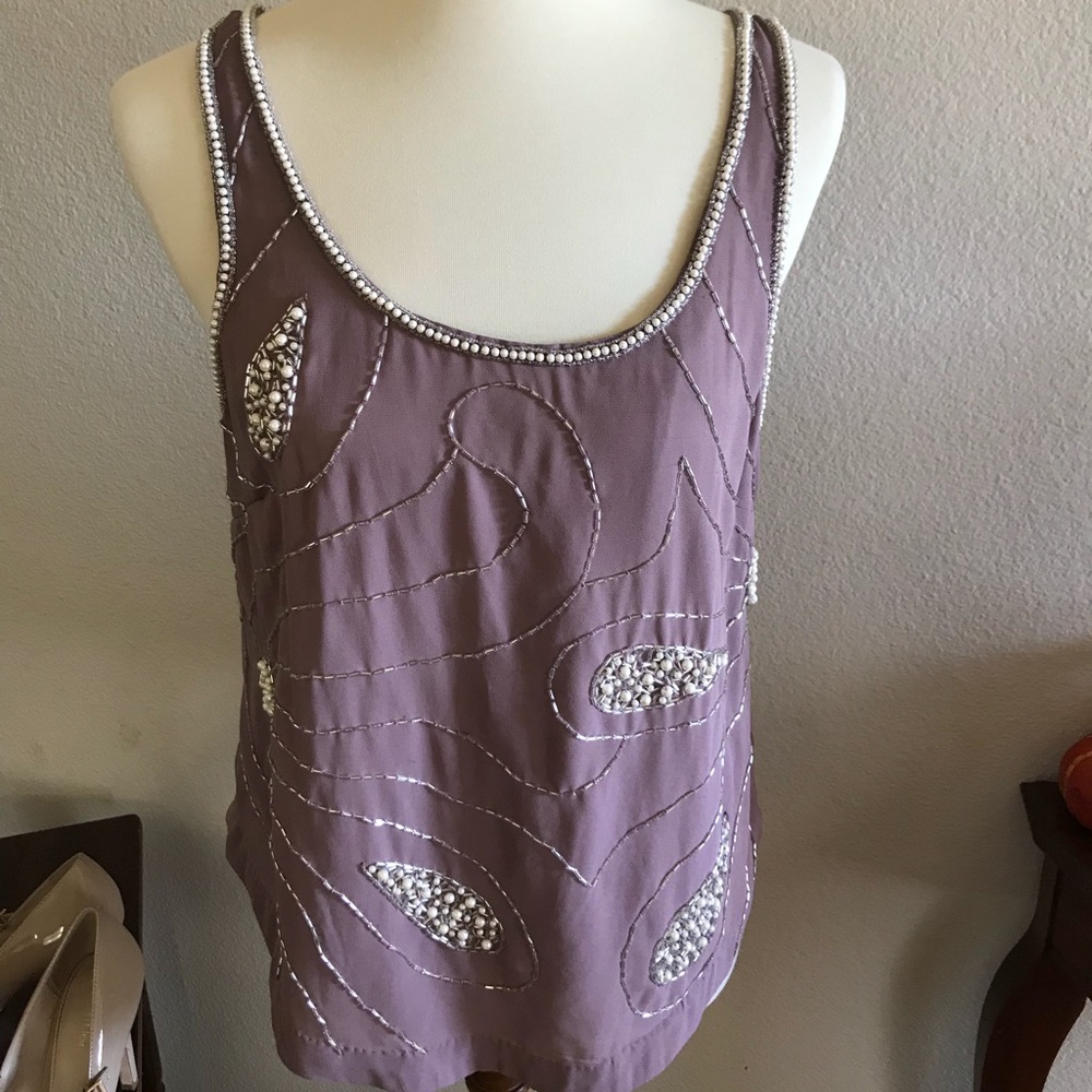 Lavender embellished top